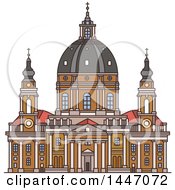 Poster, Art Print Of Line Drawing Styled Italian Landmark Church Gran Madre Di Dio