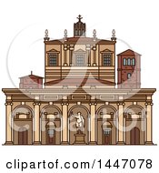 Poster, Art Print Of Line Drawing Styled Italian Landmark Basilica Of San Lorenzo