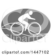 Grayscale Bicycle Cyclist Icon