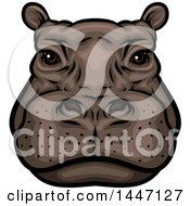 Poster, Art Print Of Hippopotamus Mascot Face