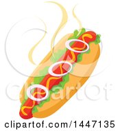 Clipart Of A Hot Dog Royalty Free Vector Illustration