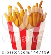 Clipart Of A Container Of French Fries Royalty Free Vector Illustration