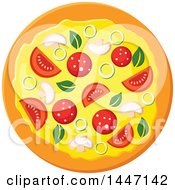 Clipart Of A Pizza Royalty Free Vector Illustration