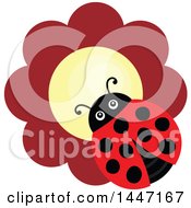 Poster, Art Print Of Cute Ladybug On A Red Flower