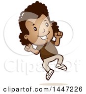 Retro African American Girl Jumping