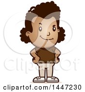 Clipart Of A Retro Proud African American Girl Royalty Free Vector Illustration by Cory Thoman