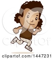 Retro African American Girl Running