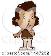 Clipart Of A Retro Surprised Gasping African American Girl Royalty Free Vector Illustration