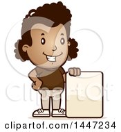 Poster, Art Print Of Retro African American Girl With A Blank Sign