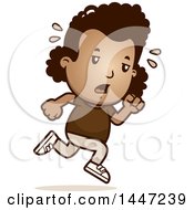 Clipart Of A Retro Tired African American Girl Running Royalty Free Vector Illustration by Cory Thoman
