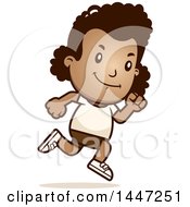 Retro African American Girl Running In Shorts