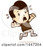 Clipart Of A Retro Caucasian Girl Running Scared Royalty Free Vector Illustration