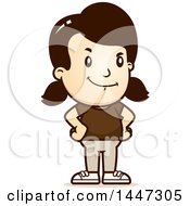 Clipart Of A Retro Proud Caucasian Girl Royalty Free Vector Illustration