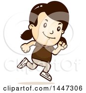 Retro Caucasian Girl Running