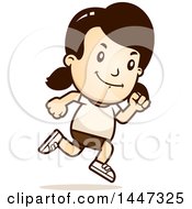 Clipart Of A Retro Caucasian Girl Running In Shorts Royalty Free Vector Illustration by Cory Thoman