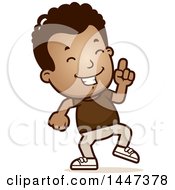 Clipart Of A Retro African American Boy Doing A Happy Dance Royalty Free Vector Illustration
