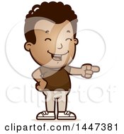 Clipart Of A Retro African American Boy Laughing And Pointing Royalty Free Vector Illustration by Cory Thoman