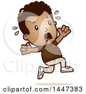 Poster, Art Print Of Retro African American Boy Running Scared