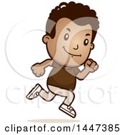 Retro African American Boy Running