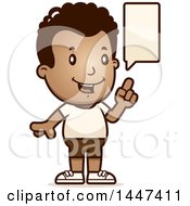 Poster, Art Print Of Retro Talking African American Boy In Shorts