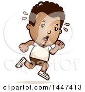 Poster, Art Print Of Retro Tired African American Boy Running In Shorts