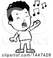 Retro Black And White African American Boy Singing