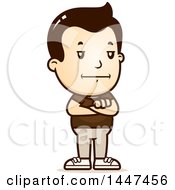 Poster, Art Print Of Retro Bored Or Stubborn White Boy Standing With Folded Arms