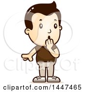 Clipart Of A Retro Surprised Gasping White Boy Royalty Free Vector Illustration