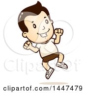 Poster, Art Print Of Retro White Boy Jumping In Shorts