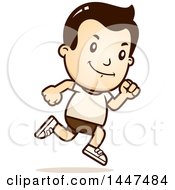 Poster, Art Print Of Retro White Boy Running In Shorts