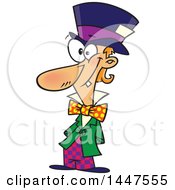 Clipart Of A Cartoon Grinning Hatter Royalty Free Vector Illustration