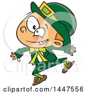 Poster, Art Print Of Cartoon Energetic St Patricks Day Leprechaun Boy Jumping