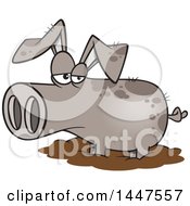Poster, Art Print Of Cartoon Pig In A Mud Puddle