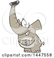Clipart Of A Cartoon Grinning Lucky Elephant Royalty Free Vector Illustration