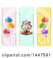 Poster, Art Print Of Vertical Polka Dot Banners With Cupcakes