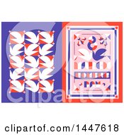 Poster, Art Print Of Retro Styled 8th Of March International Womens Day Design With Red White And Purple Doves