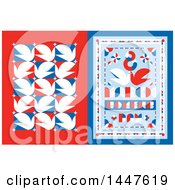 Poster, Art Print Of Retro Styled 8th Of March International Womens Day Design With Red White And Blue Doves