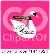 Poster, Art Print Of Womens Day March 8th Swan Wearing Sunglasses Design On Pink