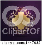 Clipart Of A Fancy Golden Frame Over Dark Purple Royalty Free Vector Illustration