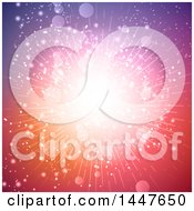 Clipart Of A Background Of A Burst Of Light In Purple Red And Pink Royalty Free Vector Illustration