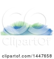 Poster, Art Print Of Green And Blue Watercolor Paint On White Website Header