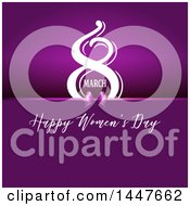 Clipart Of A March 8 Happy Womens Day Design In Purple Royalty Free Vector Illustration