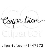 Grayscale Handwritten Motivational Saying Carpe Diem