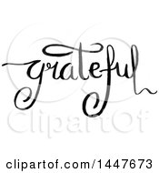 Grayscale Handwritten Word Grateful