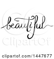 Grayscale Handwritten Motivational Word Beautiful