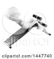 Clipart Of A 3d White Man Doing Situps On A Bench On A White Background Royalty Free Illustration
