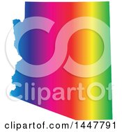 Clipart Of A Gradient Rainbow Map Of Arizona United States Of America Royalty Free Vector Illustration