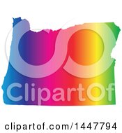 Gradient Rainbow Map Of Oregon United States Of America