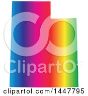 Clipart Of A Gradient Rainbow Map Of Utah United States Of America Royalty Free Vector Illustration