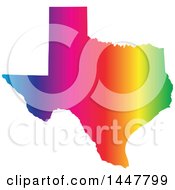 Poster, Art Print Of Gradient Rainbow Map Of Texas United States Of America